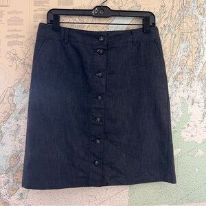 EUC! Women's G.H. Bass & Co. Button-Front Skirt Sz 6 Indigo, MSRP $59